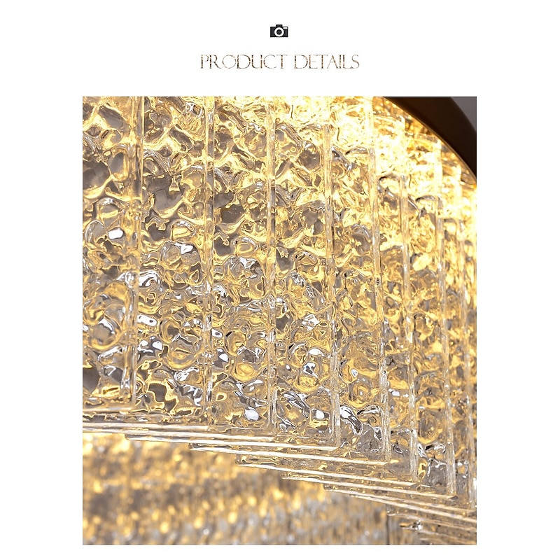 LED Pendant Light Glass Chandelier Modern Gold 50cm 60cm 80cm Stainless Steel Electroplated 220-240V 110-120V4