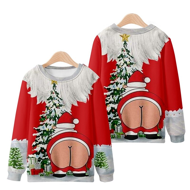 Santa Claus Pullover Funny Christmas Sweatshirt 3D Print For Couple's Men's Women's Adults' Christmas Christmas Eve Party Christmas4