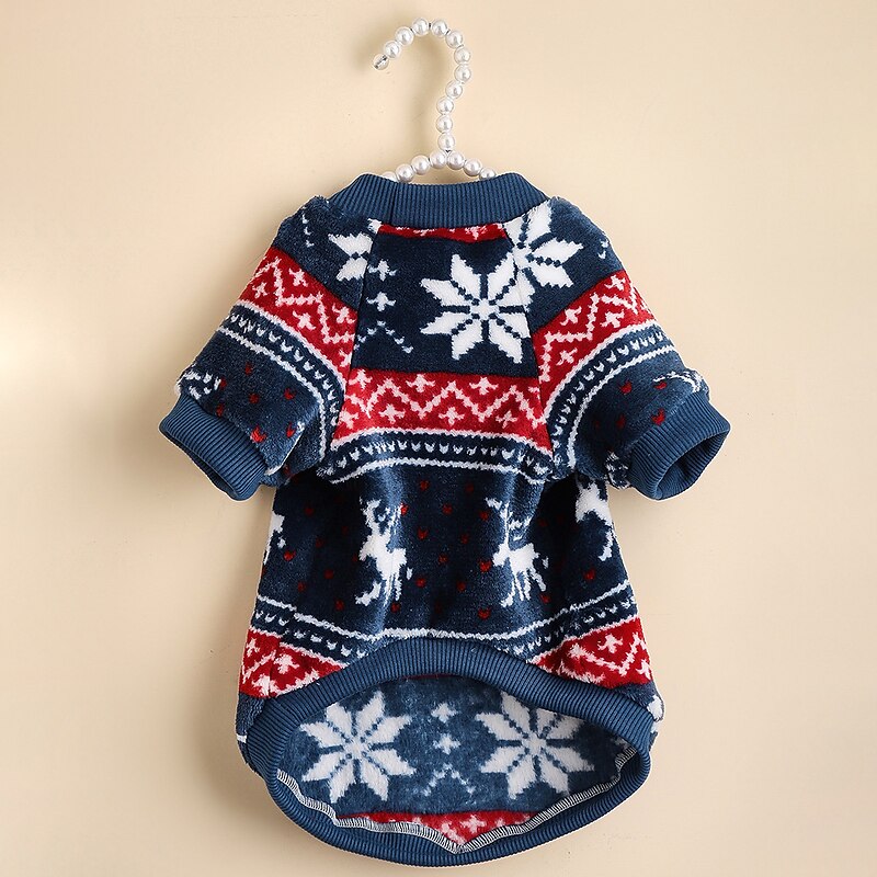 Christmas Pet Sweater Autumn And Winter Warm Simple Comfortable Print Cat Clothes Dog Clothes4