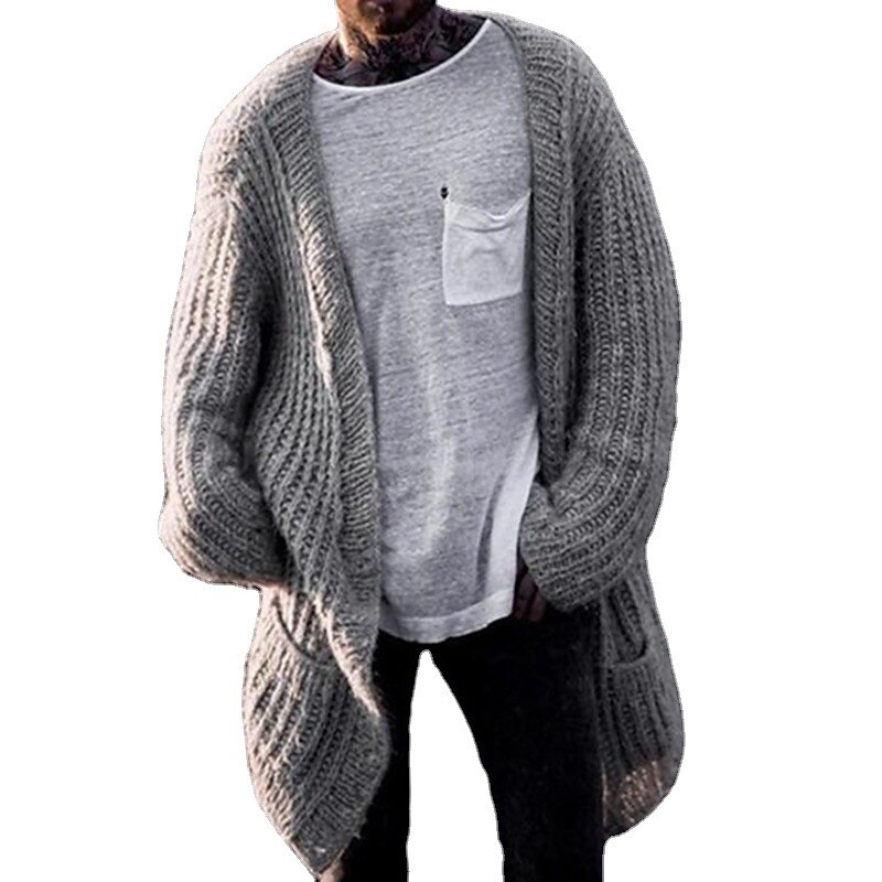 Men's Sweater Cardigan Sweater Ribbed Knit Cropped Knitted Plain V Neck Warm Ups Modern Contemporary Daily Wear Going out Clothing Apparel Fall & Winter Black Brown M L XL3