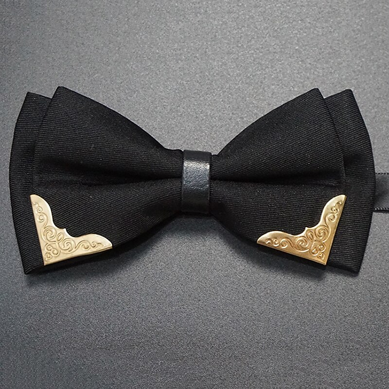 Men's Basic Bow Tie Color Block Black White4