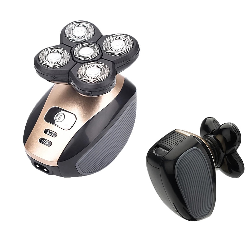 5 In 1 4D Men's Rechargeable Bald Head Electric Shaver 5 Floating Heads Beard Nose Ear Hair Trimmer Razor Clipper Facial Brush2