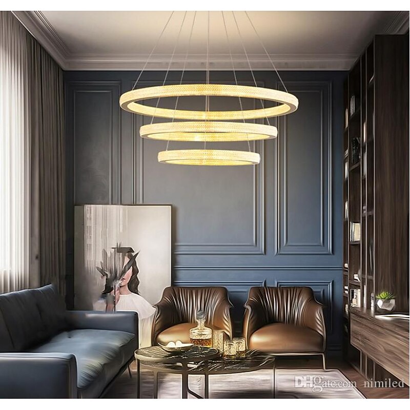 LED Pendant Light Modern 4 Rings Gold 80 cm Modern Nordic Luxury Light Aluminum Electroplated 110-120V 220-240V4
