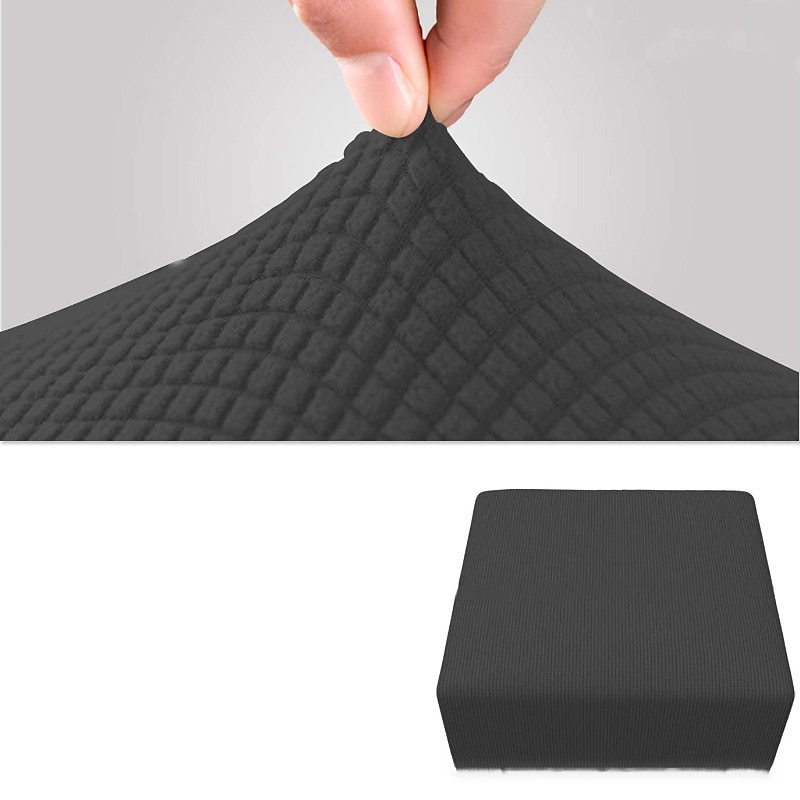 Stretch Ottoman Cover Square Footrest Sofa Slipcovers Stool Cover Footstool Protector Covers Feature Stretch Thick Soft Jacquard Fabric Removable Washable3