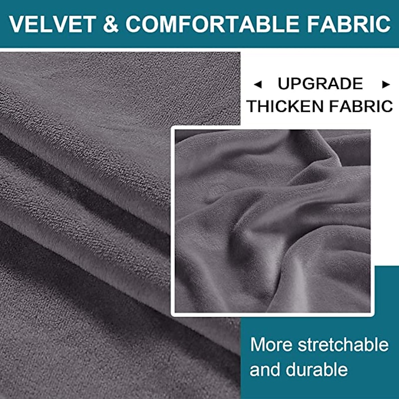 Stretch Velvet Bar Stool Cover Burgundy Counter Height Pub Chair Slipcover for Dining Room Cafe Non Slip with Elastic BottomThick Soft Style3