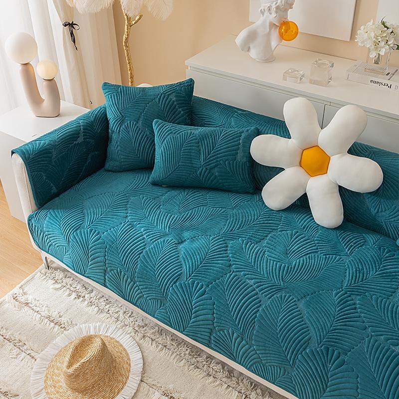 Sofa Mat Cover Cotton Anti-Slip Couch Seat Slipcover for Sectional Armchair Loveseat 4 or 3 Seater L Shape for Dogs Cats(Sold By 1 Pcs,Not A Set)4