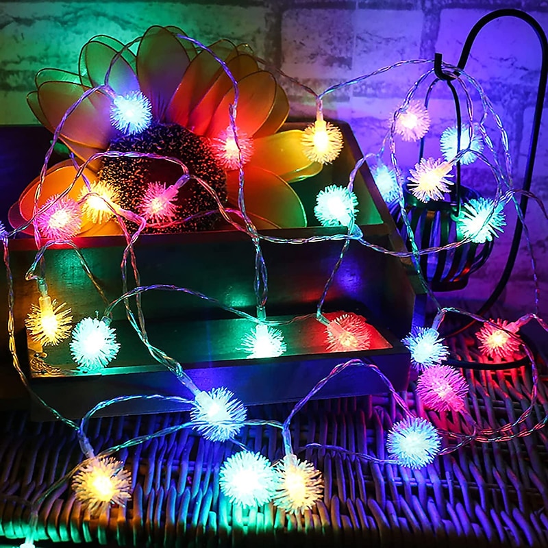 Firefly Dandelion Fairy String Lights 10M-50M Solar and Plug-in Dual Purpose Outdoor Waterproof Blossoms String Lights  Flowers Creative String Lights Holiday Lights Outdoor Party Holiday Solar EU  Sola US  1set4