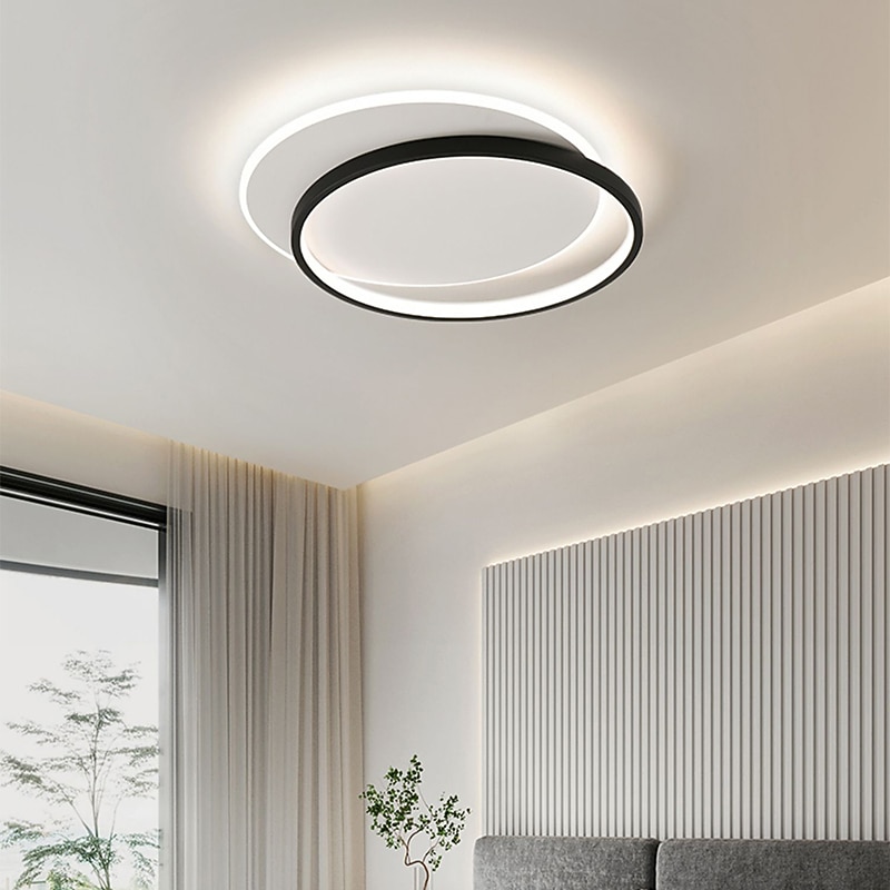 LED Ceiling Light Dimmable Aluminum Acrylic Disc Shade Modern Scandinavian Style Flush Mount Lighting Contemporary Interior Decoration - 40 cm White4