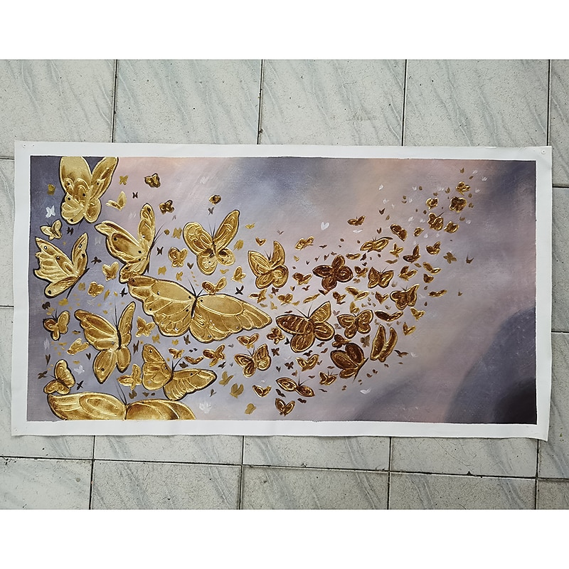 Mintura Handmade Butterfly Oil Paintings On Canvas Wall Art Decoration Modern Abstract Animals Picture For Home Decor Rolled Frameless Unstretched Painting3