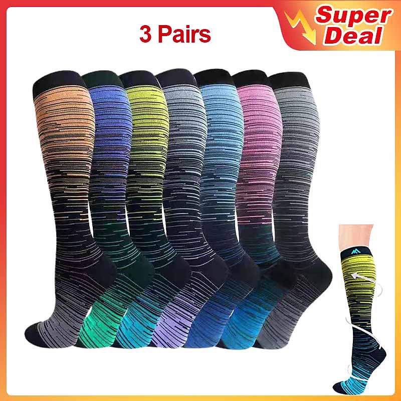 3 Pairs Graduated Medical Compression Socks for Women&Men 20-30mmhg Knee High Sock3