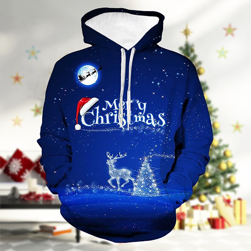 Christmas Men's Christmas tree 3D Hoodies Pullover Graphic Prints  Tree Ugly  Print Hooded Casual Daily Sports 3D Print Sportswear Casual3