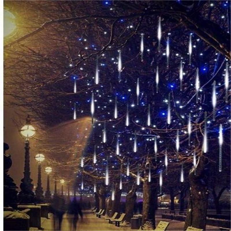 Meteor Shower Rain Lights 8 Tubes 30cm 50cm 384LED 192LED (11.8“/19.7“) String Lights Outdoor Waterproof for Christmas Wedding Party Decoration 1pack 3packs2