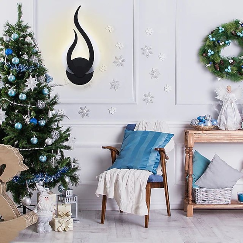 2PCS Modern Acrylic Indoor Wall Light LED Wall Lamp Optional Dimming Two-color Black Wall Mounted Wall Lamp Suitable for Home Office Bar AC85-265V3