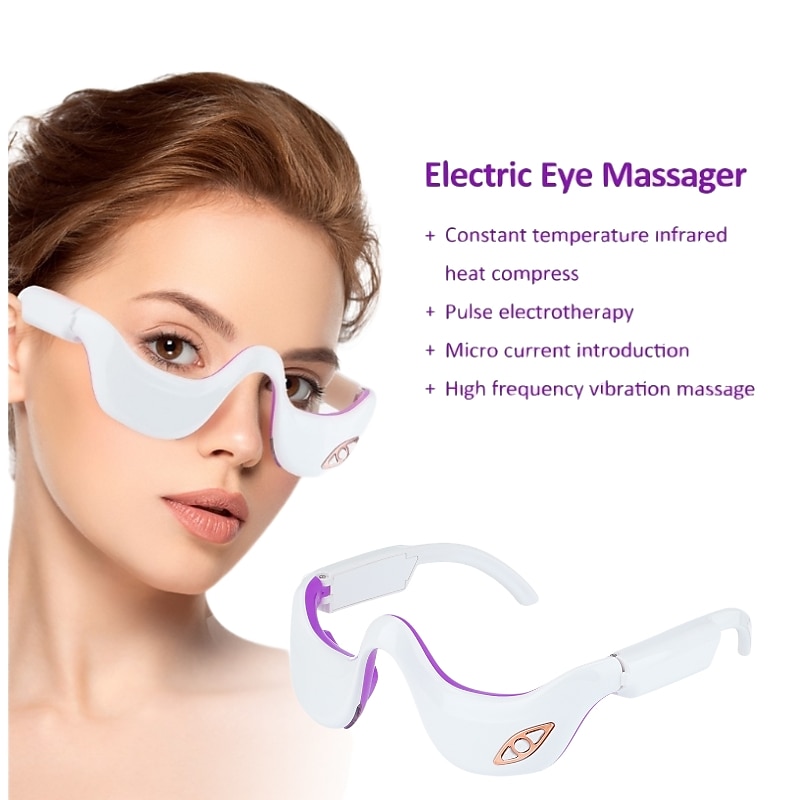 Smart Vibration Micro Current Pulse Infrared Heat Compress Eye Massager Fatigue Relieve Wrinkle Reduction Remove Dark Circle 3D3