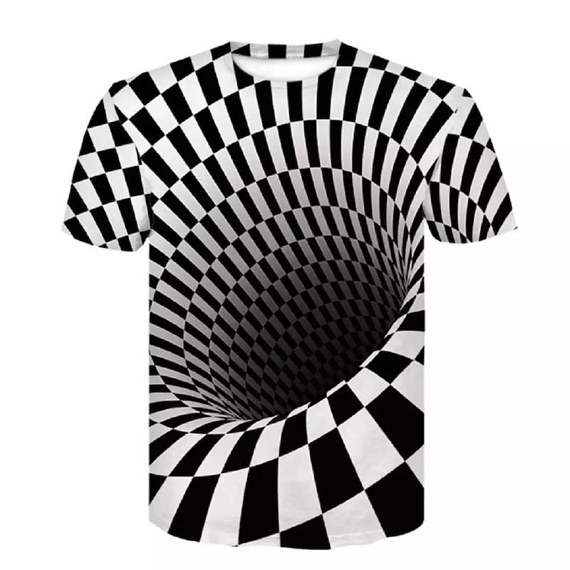 Men's Graphic Geometric 3D Shirt T Shirt Short Sleeve T shirt Round Neck Shirt Causal A B C Summer Clothing Apparel Normal S M L XL XXL 3XL 4XL3