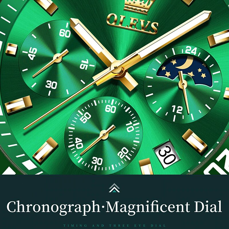 OLEVS Quartz Watch for Men Fashion Luxury Dive Classic Quartz Men's Wristwatches Sports Waterproof Stainless Steel Strap Watches4