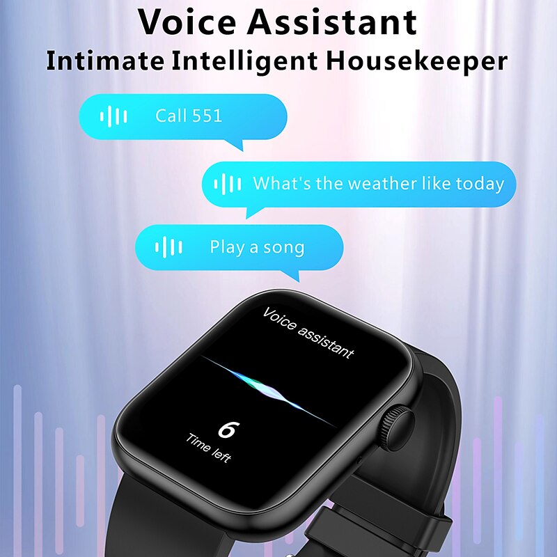 iMosi QX7 Smart Watch 1.85 inch Smartwatch Fitness Running Watch Bluetooth Temperature Monitoring Pedometer Call Reminder Compatible with Android iOS Women Men Waterproof Long Standby Hands-Free Calls2