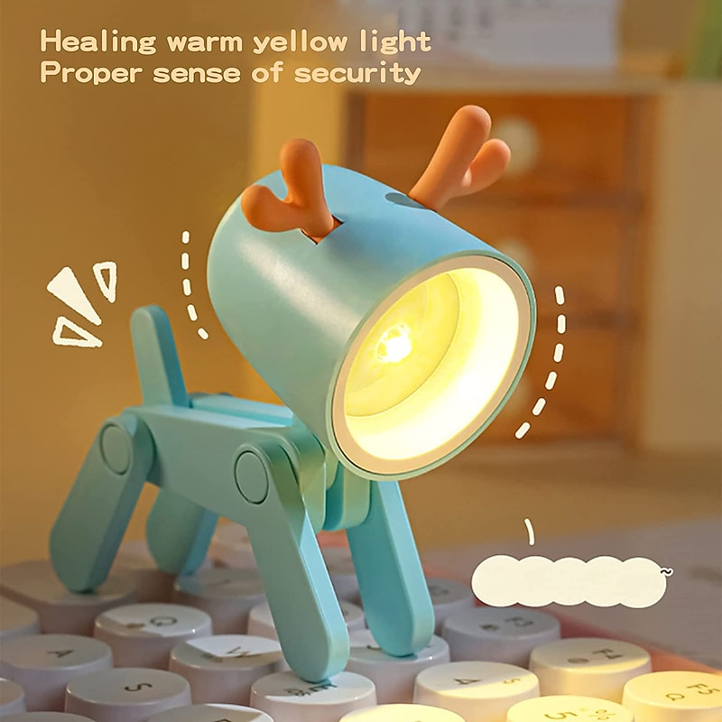 Mini LED desk lamp Lovely deer/dog shaped book lamp Laptop keyboard Reading desk lamp Bedroom night light