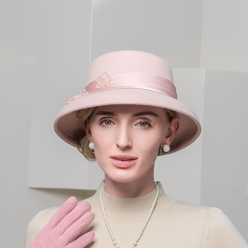 Elegant Sweet 100% Wool / Silk Hats with Pure Color 1PC Casual / Holiday Headpiece4