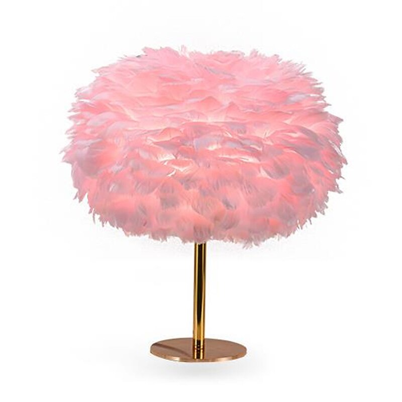 Feather Table Lamp Pink Bedside Table Light LED Decorative Lighting for Living Room Bedroom Bar Restaurant Wedding Home Decoration4