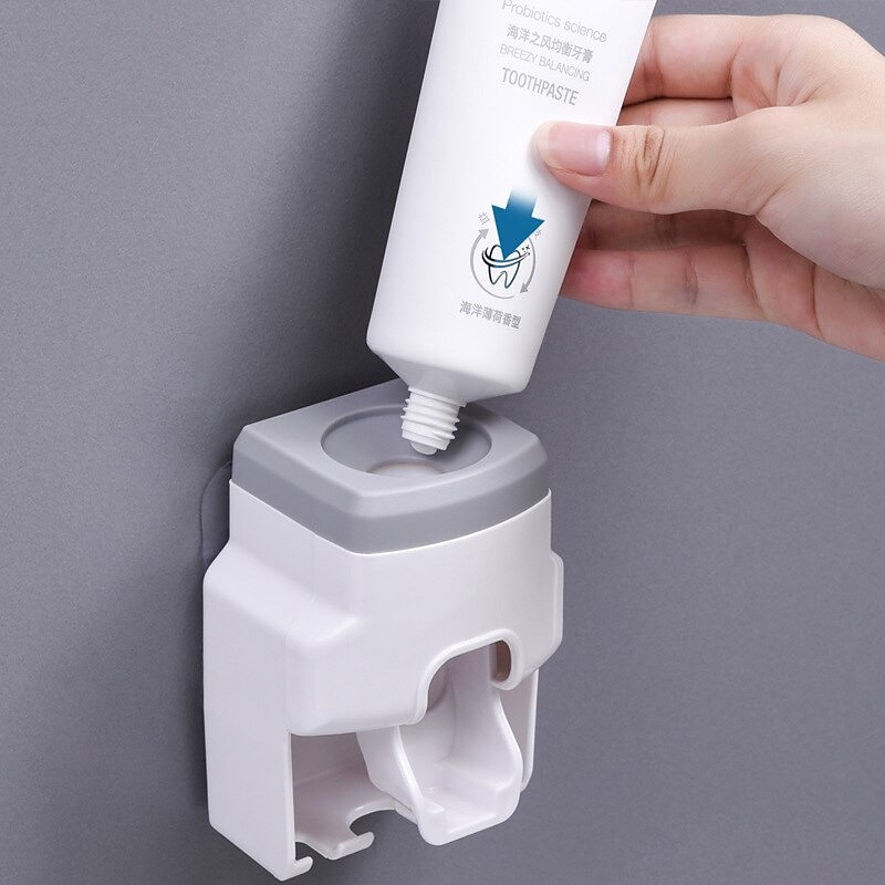 Creative Wall Mount Automatic Toothpaste Dispenser Bathroom Accessories Waterproof Lazy Toothpaste Squeezer Toothbrush Holder2