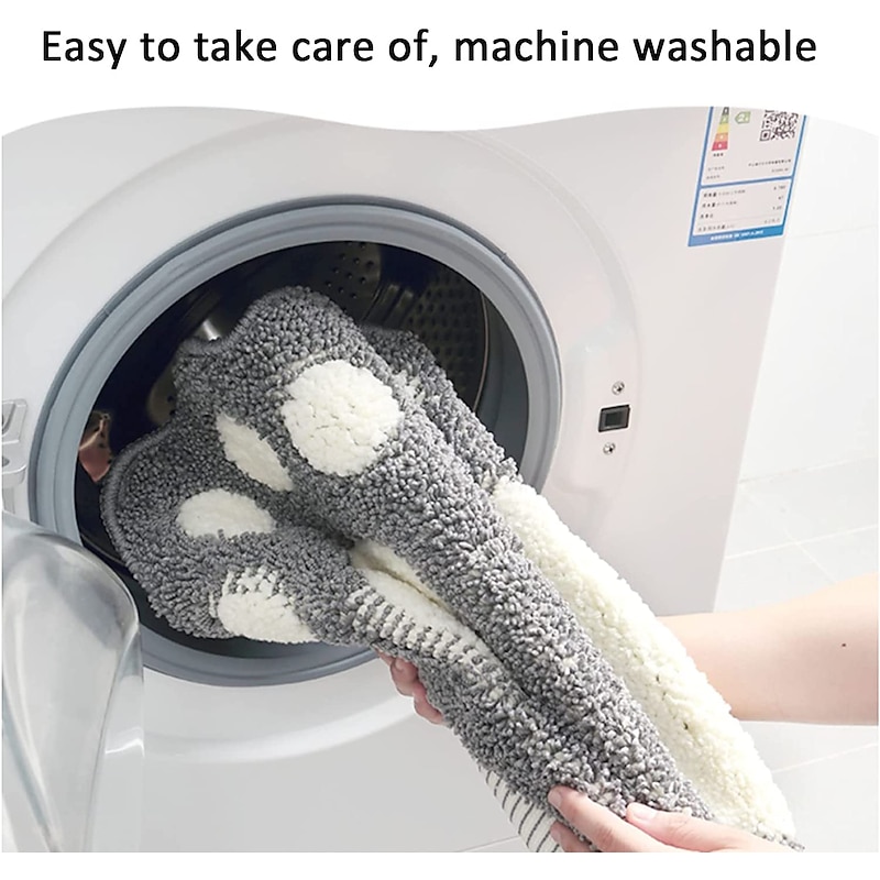 Bath Mat Non-slip Bathroom Rugs Mats Water Absorbent Non-Slip Mat Used in Bathroom, Shower, Room, Etc.Soft Flocking Bath Mat Machine Washable Bath Mat Bathroom Mat4