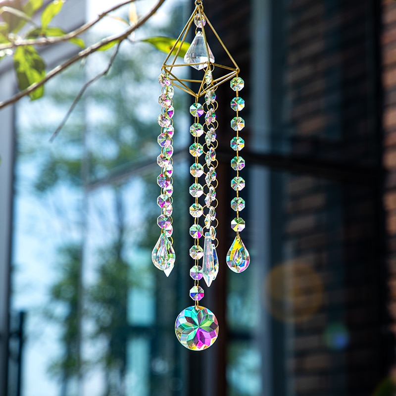 1PC Light Shadow Crystal Wind Chime Pendant Room Window Decoration Sunshine Catcher