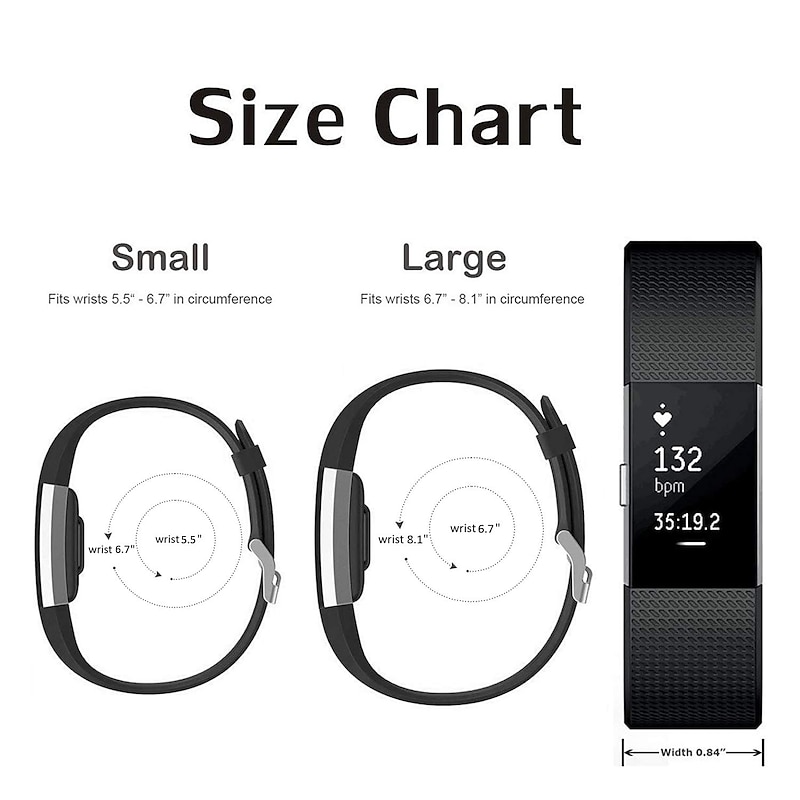 3pcs Small Watch Band for Fitbit Charge 2 Fitbit Sport Band Silicone Wrist Strap2