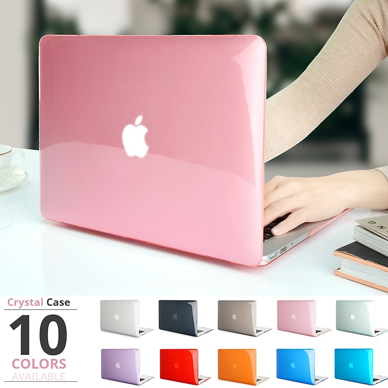 Crystal Laptop Case For Apple Macbook Air Pro Retina 11 12 13 15 16 inch Solid Colored Plastic Hard Clear Laptop Cover Protective Cover