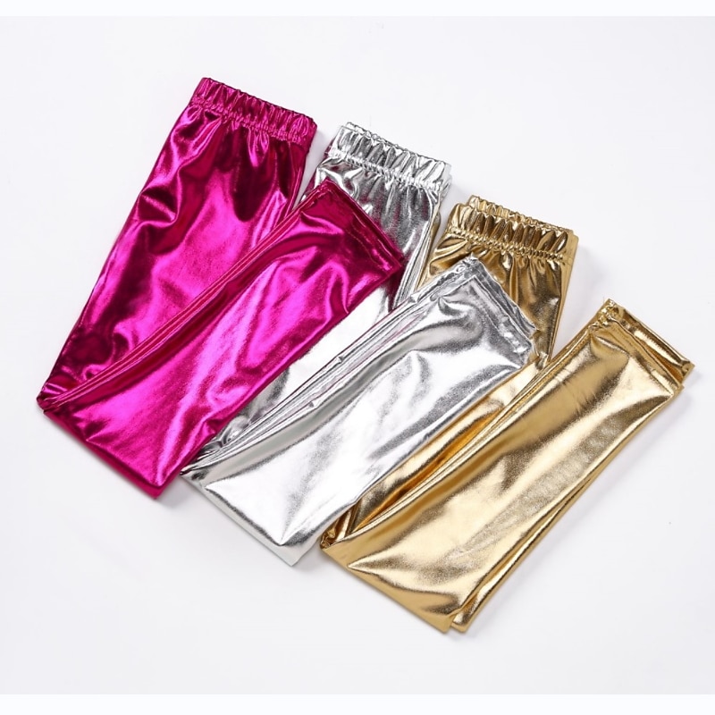 Kids Girls' Leggings Solid Color Fashion Outdoor 3-7 Years Fall Black Golden Rose2