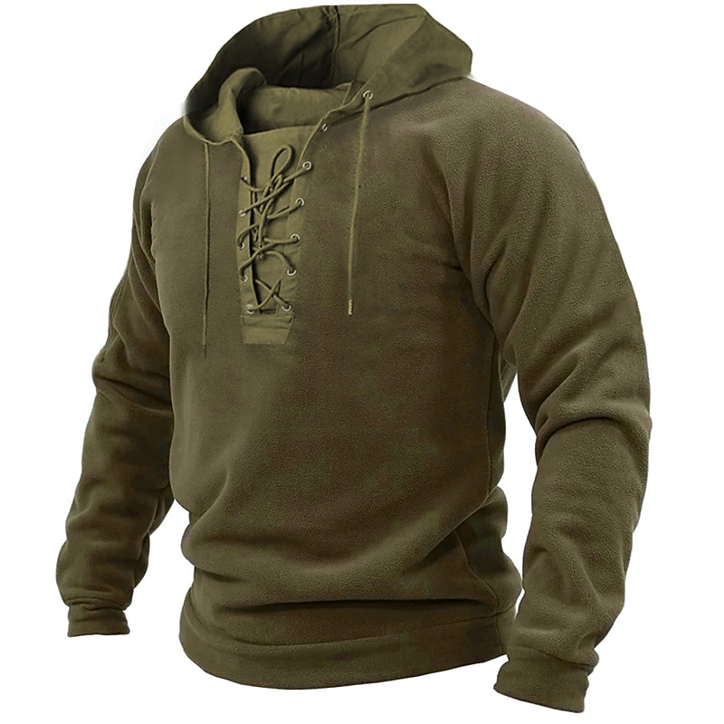 Men's Hoodie Tactical Black Yellow Green Gray Hooded Solid Color Lace up Sports & Outdoor Sports Streetwear Hot Stamping Designer Basic Casual Spring Fall Clothing Apparel Hoodies Sweatshirts  Long3
