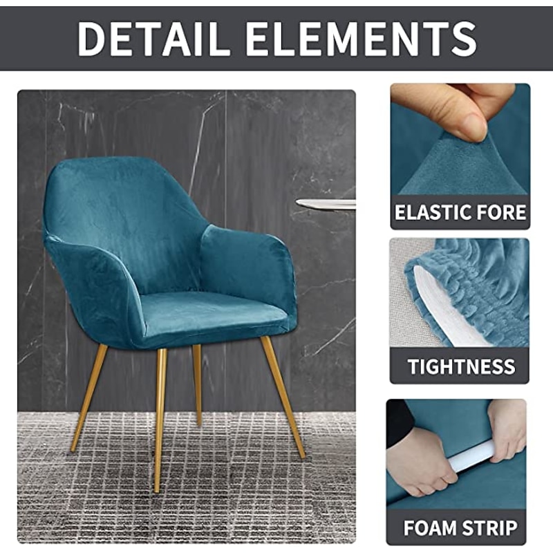 Wingback Chair Cover Velvet Grey Sofa Chair Slipcover For Bar Coffe Patio Garden Washable Removable Party Home Hotel3