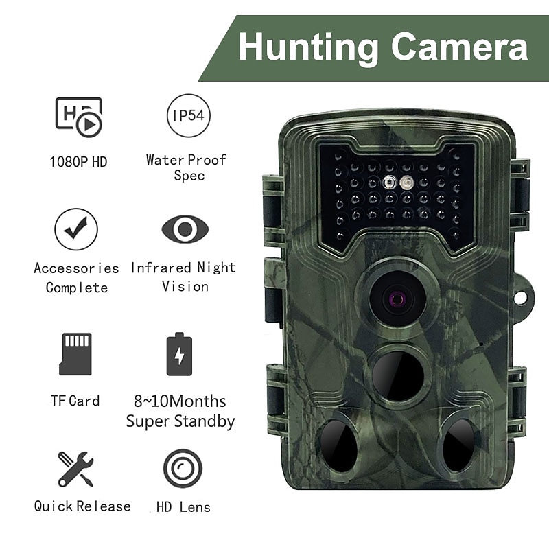 PR1000 Trail Camera 1080P HD Video Wildlife Hunting Cam 16MP Infrared Night Vision PIR Sensor Outdoor IP54 Waterproof Camcorder