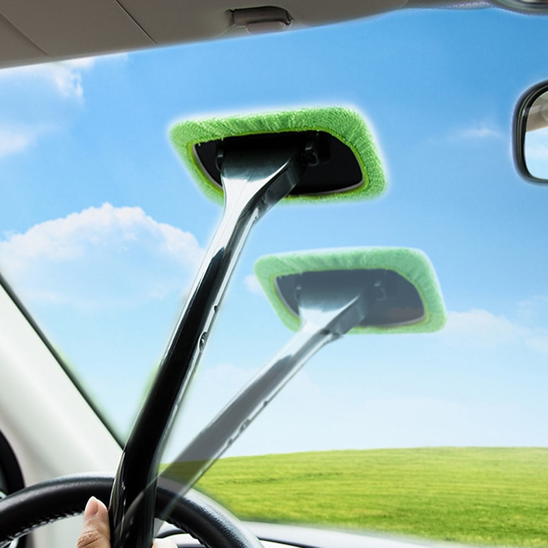 Ceyes Car Window Cleaner Brush Kit Windshield Wiper Microfiber Brush Auto Cleaning Wash Tool With Long Handle Car Accessories 3 Colors Car Accessories2