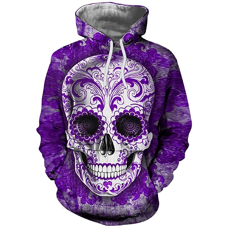 Sugar Skull Mexican Hoodie Cartoon Manga Anime 3D Front Pocket Graphic For Couple's Men's Women's Adults' 3D Print Casual Daily2