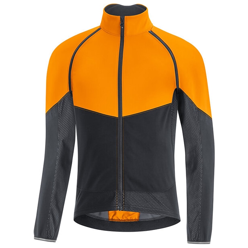 Men's Cycling Jersey Color Block Long Sleeve Bike Jersey Top with 3 Rear Pockets Mountain Bike MTB Road Bike Cycling Quick Dry Reflective Strips Back Pocket Moisture Wicking Sports Red Blue Orange3