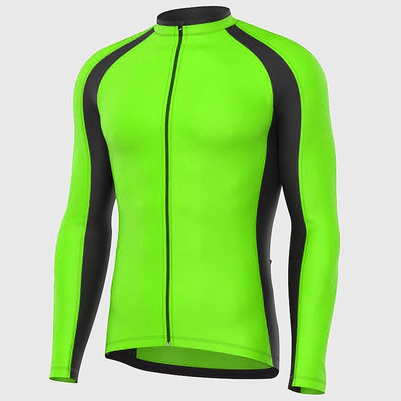 Men's Cycling Jersey Color Block Long Sleeve Bike Jersey Top with 3 Rear Pockets Mountain Bike MTB Road Bike Cycling Quick Dry Reflective Strips Back Pocket Moisture Wicking Sports Black Red Blue4