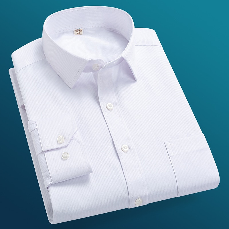 Men's Dress Shirt Stripes and Plaid Wedding Going out Light Pink Black-White Sea Blue White Long Sleeve Turndown Spring &  Fall Clothing Apparel3