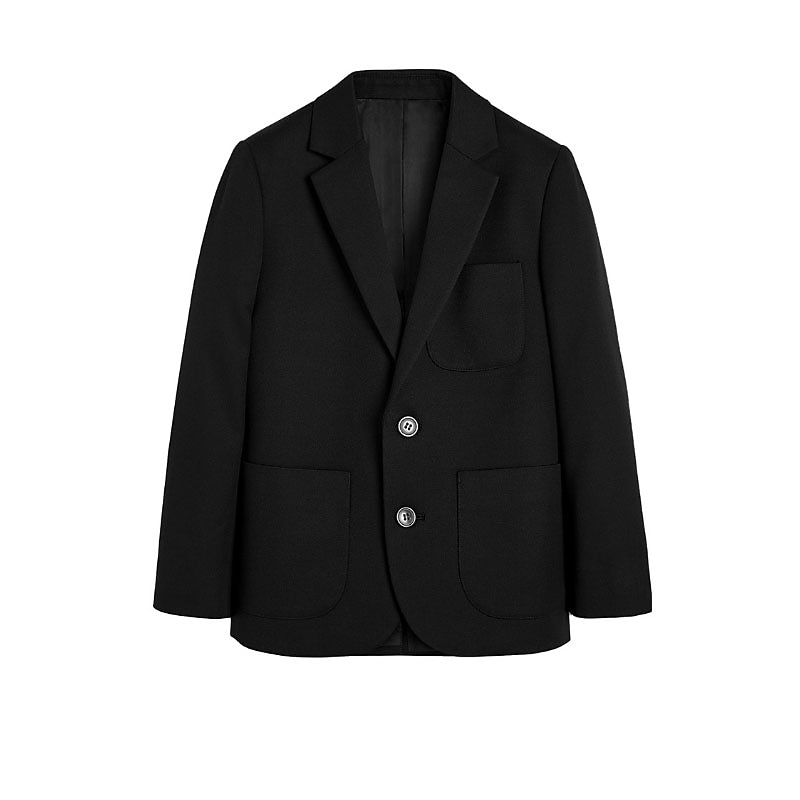 Kids Boys' Coat Blazer Outerwear Solid Color Long Sleeve Coat Formal Cotton Daily Basic Black Navy Blue Grey Fall Winter 7-13 Years