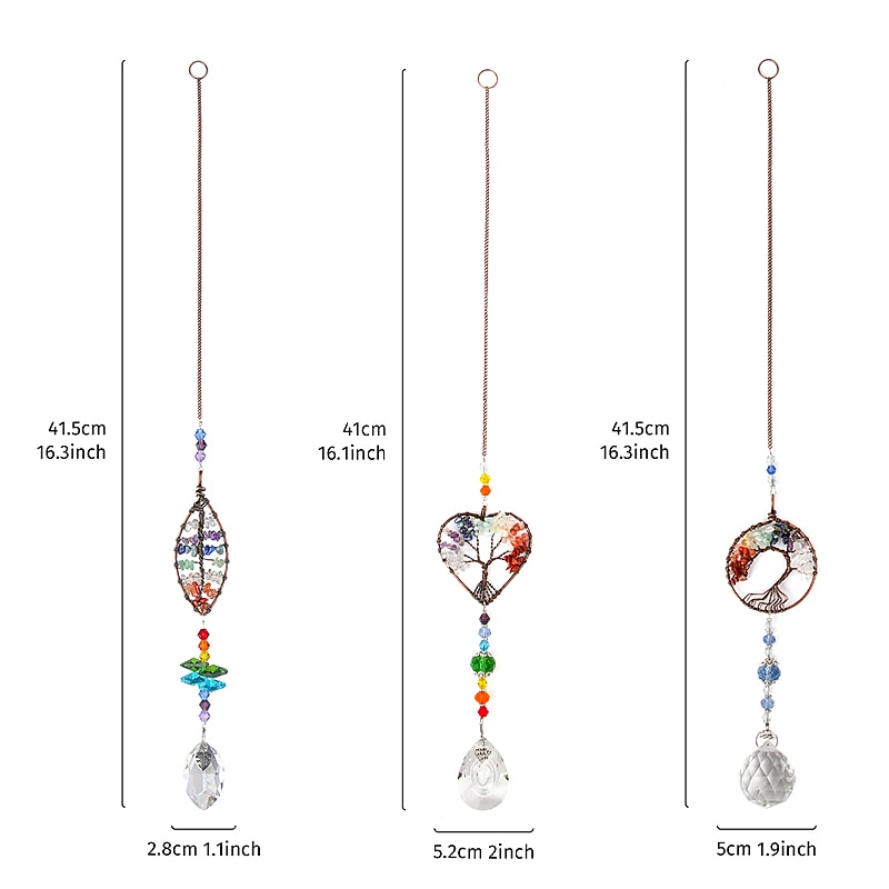 1PC Life Tree Crystal Sun Catcher Pendant Home Decoration3