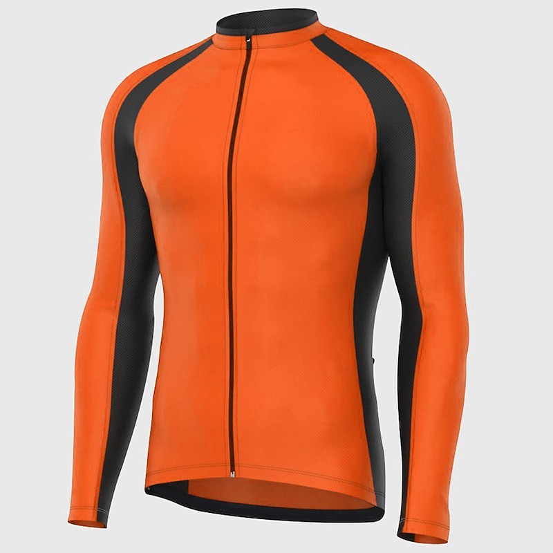 Men's Cycling Jersey Color Block Long Sleeve Bike Jersey Top with 3 Rear Pockets Mountain Bike MTB Road Bike Cycling Quick Dry Reflective Strips Back Pocket Moisture Wicking Sports Black Red Blue2