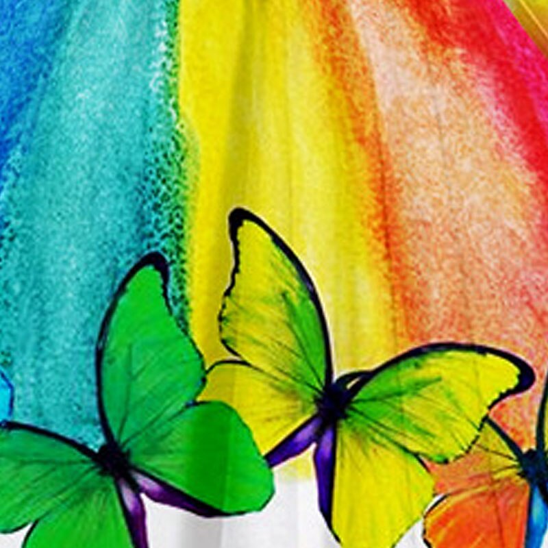 Kids Girls' Dress Animal Rainbow Butterfly Long Sleeve Casual Crewneck Adorable Daily Polyester Above Knee Casual Dress Swing Dress A Line Dress Fall Winter 3-10 Years Multicolor2