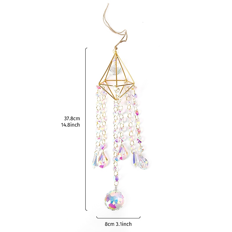 1PC Light Shadow Crystal Wind Chime Pendant Room Window Decoration Sunshine Catcher2