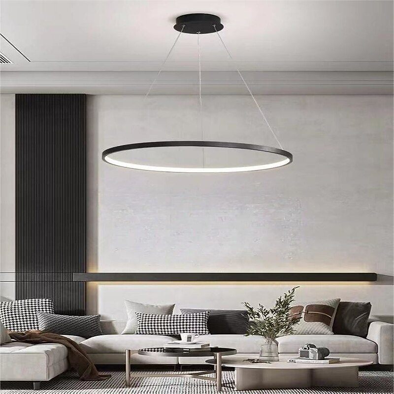 60 80 cm LED Pendant Light Circle Design Unique Design Metal Painted Finishes Contemporary Modern 110-120V 220-240V ONLY DIMMABLE WITH REMOTE CONTROL3