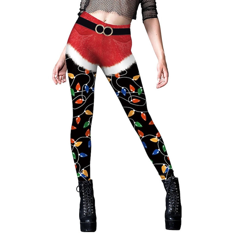 Santa Claus Mrs.Claus Leggings Women's Christmas Dailywear Adults Christmas Christmas Eve Christmas Party Pants
