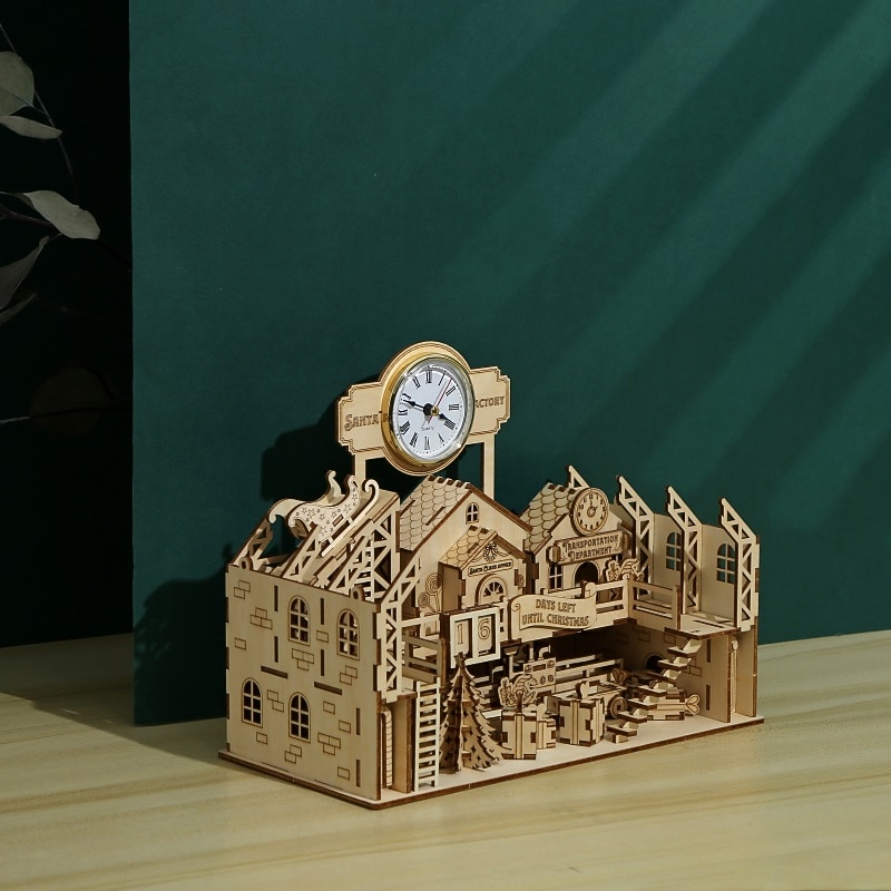 3D Wooden Puzzles DIY Model Santa's Factory Puzzle Toy Gift for Adults and Teens Festival/Birthday Gift3