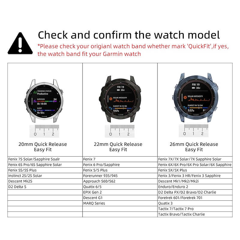 Watch Band for Garmin Marq Descent G1 Fenix 7/6/5 Plus Pro Sapphire Solar Forerunner 955/945/935/745 Solar Approach S62 / S60 Genuine Leather Replacement  Strap Quick Fit 22mm Adjustable Leather Loop2