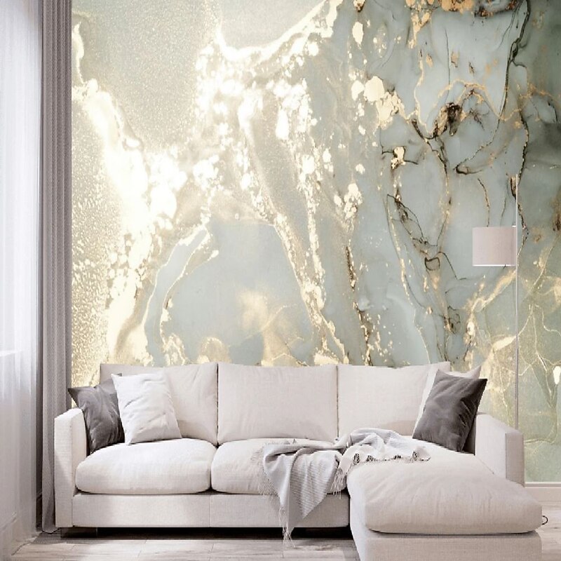 Cool Wallpapers Abstract Marble Wallpaper Wall Mural Gold Wall Covering Sticker Peel and Stick Removable PVC/Vinyl Material Self Adhesive/Adhesive Required Wall Decor for Living Room Kitchen Bathroom