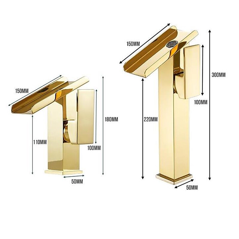 Waterfall Bathroom Sink Mixer Faucet Tall, Basin Taps Single Handle Deck Mounted with Cold and Hot Hose2