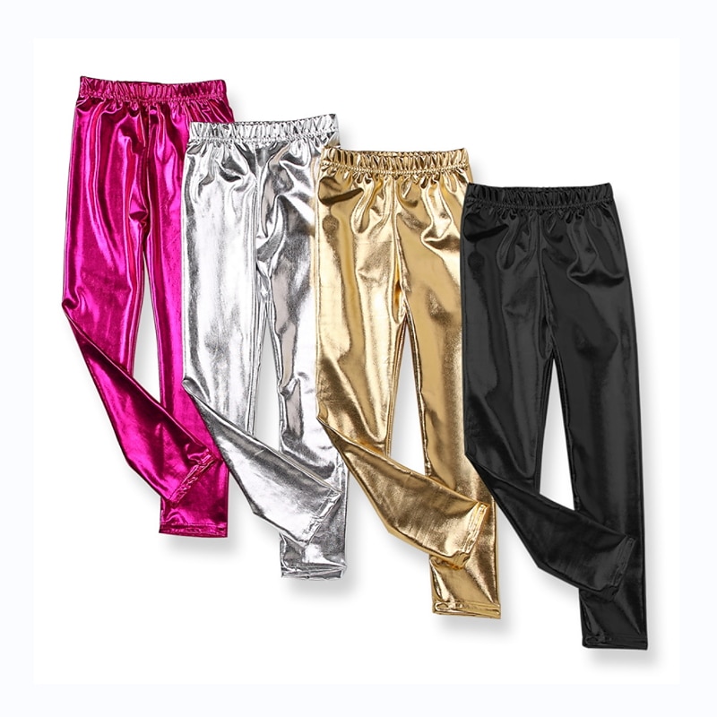 Kids Girls' Leggings Solid Color Fashion Outdoor 3-7 Years Fall Black Golden Rose